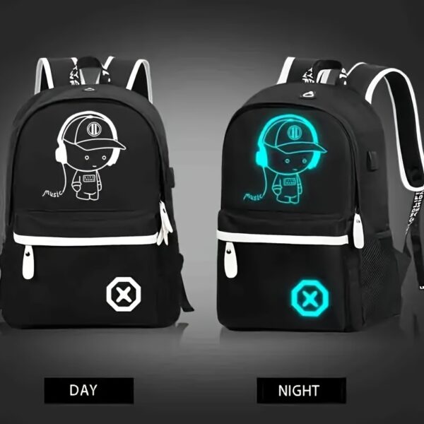 Second image of Luminous Backpack, Large Capacity Student Backpack, Men's And Women's Leisure Outdoor Bag, Computer Backpack, Travel Bag, Ideal choice for Gifts, School bags, Valentines Gifts