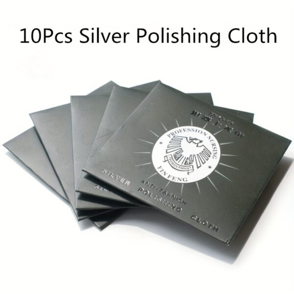 10pcs Jewelry Silver Polishing Cloth, Cleaning Cloth Tools For Ring Bracelet Necklace Earrings