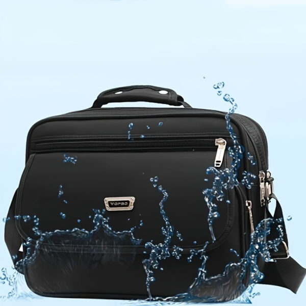 Men's Large Capacity Business Briefcase - Adjustable Strap, Lightweight Satchel with Laptop Compartment & Polyester Lining