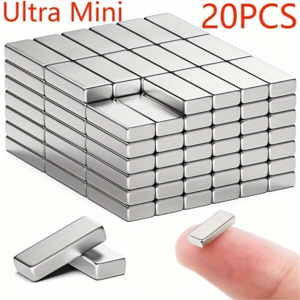 20pcs Ultra Mini Neodymium Magnets - Rectangular Rare Earth Bar Magnets for Car Exterior Accessories