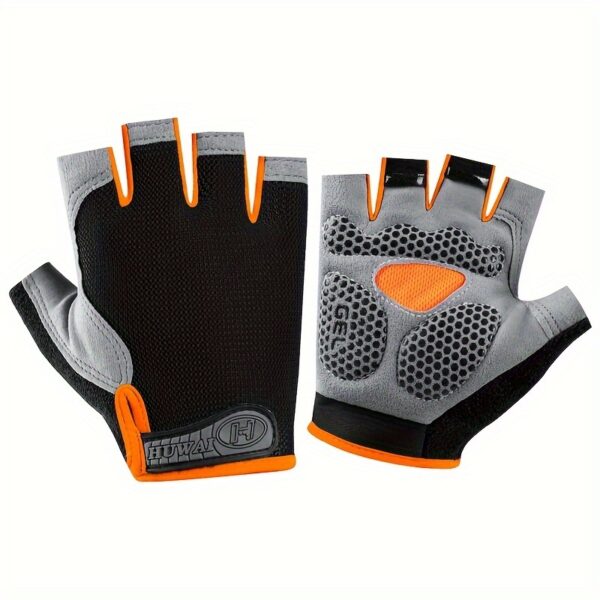 Second image of 1 Pair Breathable Half Finger Sports Gloves, Non-slip Fitness Gloves For Fitness Hand Protection, Cycling, Gym Weightlifting