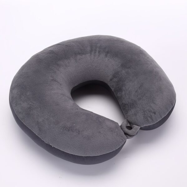 Second image of Short Plush Pillow Cover U-shaped Pillow, Portable Nap Pillow, Outdoor Travel Neck Support Pillow