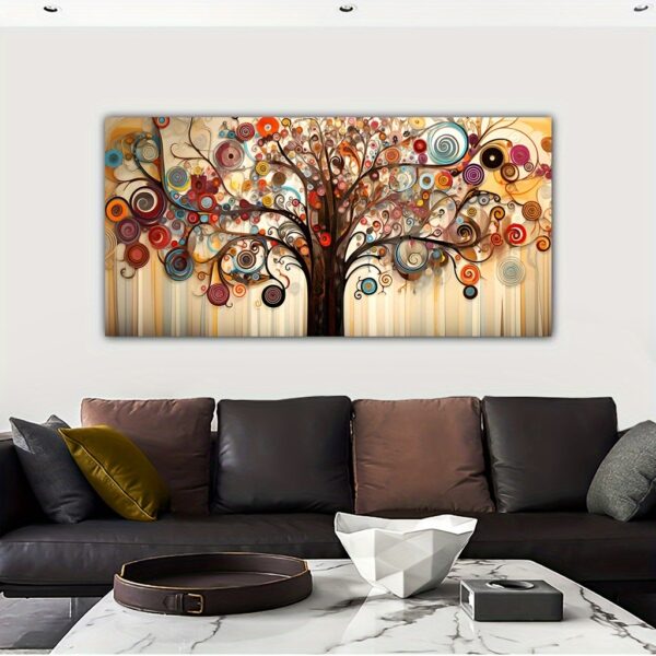 Second image of 1pc Unframed Canvas Poster, Modern Art, Tree Of Life Scenic Art Wall Art, Ideal Gift For Bedroom Living Room Corridor, Wall Art, Wall Decor, Winter Decor, Room Decoration