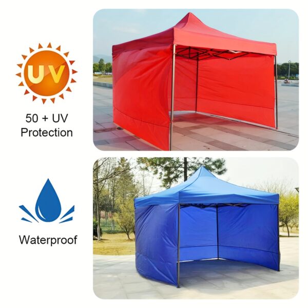 Second image of Durable Outdoor Tent Canopy - Windproof & Waterproof, 299.97cm x 194.82cm with Thickened Edges and Transparent Side Panels for Night Markets (Top & Frame Not Included)