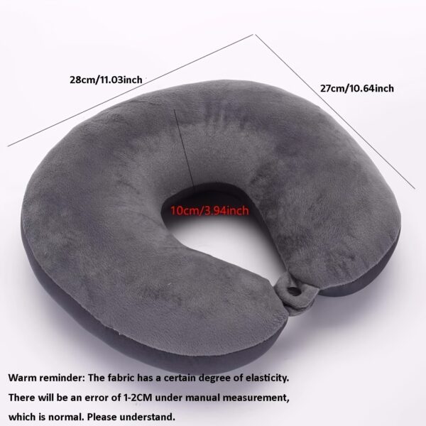 Short Plush Pillow Cover U-shaped Pillow, Portable Nap Pillow, Outdoor Travel Neck Support Pillow