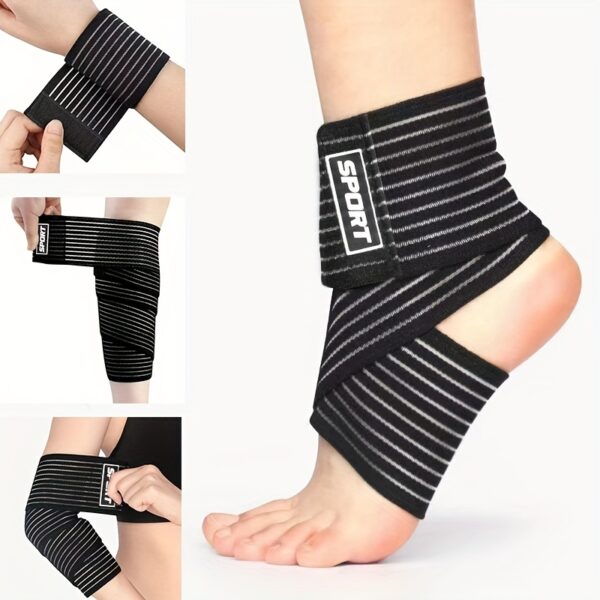 Second image of 1pc 85cm/33.46inch High Elastic Fitness Knee & Calf Wrapping Band, Wrist & Foot Support Band