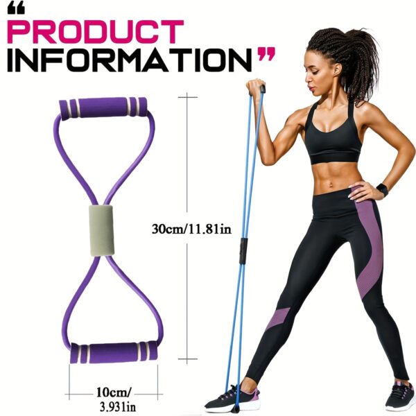 Second image of 8-shaped Tension Belt With Handles, Elastic Yoga Resistance Band, Chest Expansion Belt For Arm & Leg Stretching, Workout, Yoga, Pilates, Suitable For Beginner