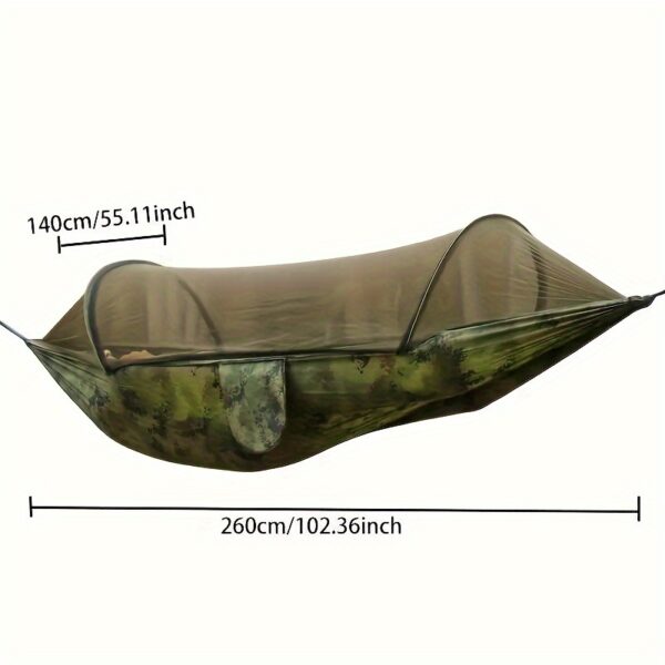 1pc Portable Automatic Quick Opening Anti-mosquito Hammock With Pole