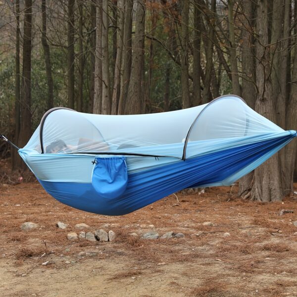 Second image of 1pc Portable Automatic Quick Opening Anti-mosquito Hammock With Pole