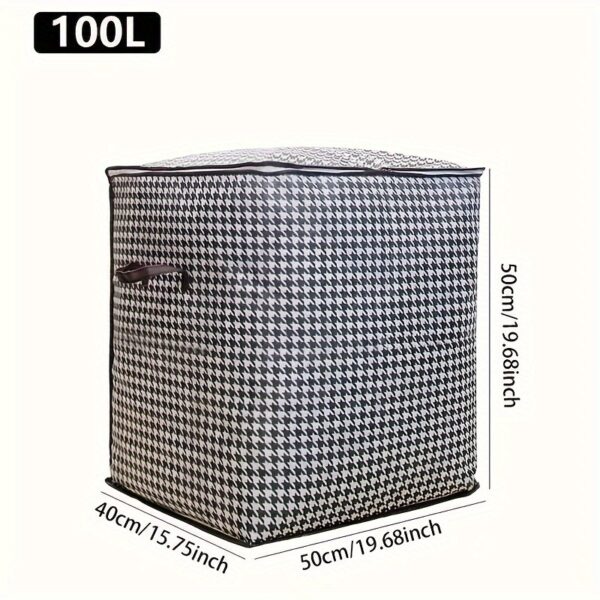 Second image of 1pc Large Capacity Storage Bag, Dustproof Zipper Wardrobe Organizer, Thickened Sleeping Bag Storage Box