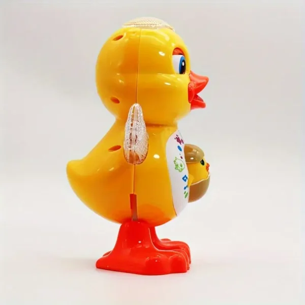 Second image of MAYAPHILOS Electric Dancing Duck Toy - Funny Blinking & Flashing Lights, Cute Musical Cartoon Animal Educational Plaything for Youngsters, Perfect Halloween Gift (Batteries Not Included) - Red/Yellow