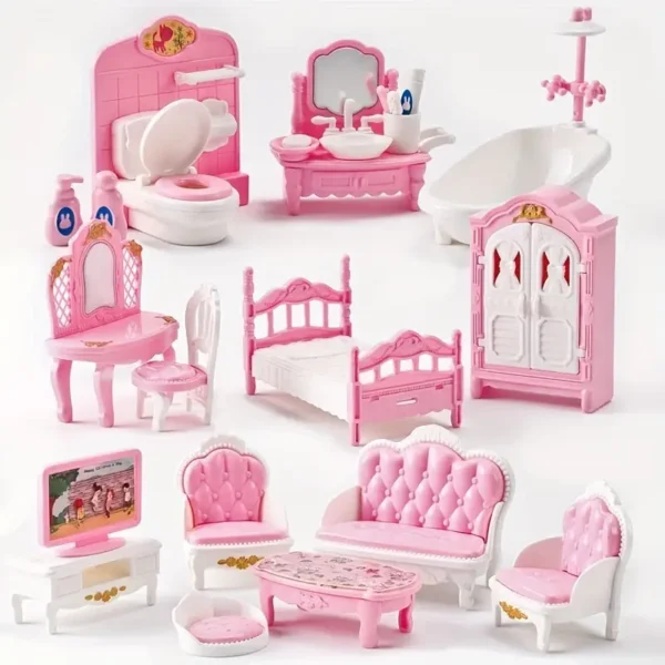 1:12 Miniature House Furniture Set - Bedroom, Living Room & Bathroom Accessories For Dolls, Christmas Halloween Gift Christmas/Halloween Gifts