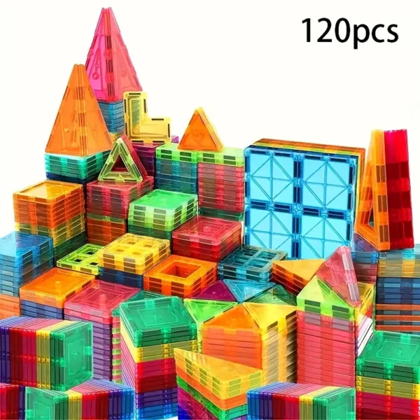 Magnetic 3D Building Blocks Set - Creative Construction Playboards for Boys & Girls, Durable PP Material