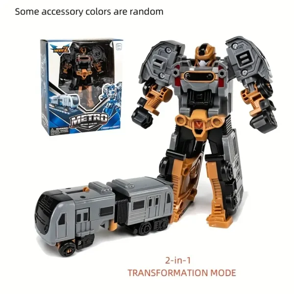 Second image of 2-in-1 Transforming Robot Train Metro Athlon - Educational Action Figure with Puzzle Play, Cartoon Themed, ABS Plastic Construction, Creative Playset for Kids, Age 3-6 Years, Develops Problem-Solving Skills, Enhances Imagination and Hand-Eye Coordination