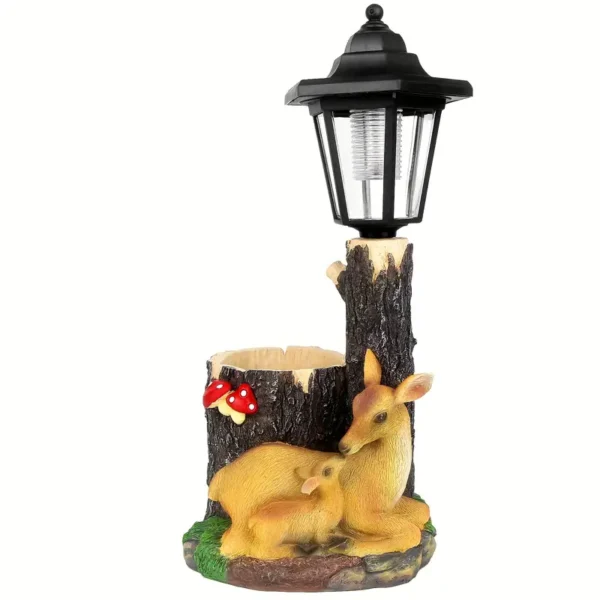 Second image of warehouseOutdoor Squirrels Flowerpot Garden Statues Sculpture Figurine Decor Solar Powered Light Planter Succulent(not include artificial flowers)