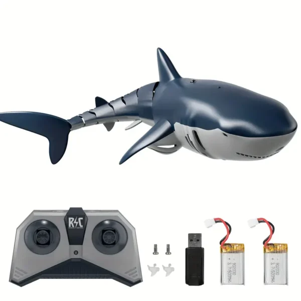 Second image of BABYHOME TEMI Remote Control Shark 1:18 High Simulation Scale Fish With Light & Spray Water For Lake Bathroom Pool Toys For Kids Boys Halloween Christmas Birthday Gift