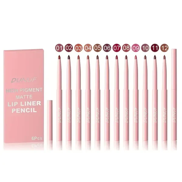 Second image of 12-Piece Matte Lip Liner Set: Waterproof, Durable, Easy to Color, Long-Lasting, Suitable for All Skin Types - Perfect for Holiday Gifts