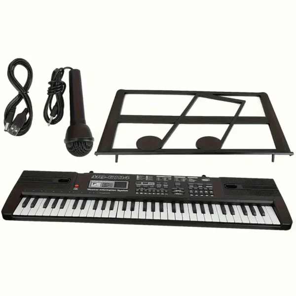 Second image of 61-Key Portable Electronic Keyboard with High-Quality Sound - Interactive Learning Piano, Dual Power Mode Battery/USB, Includes Built-in Microphone, Educational Musical Toy for Ages 8 and Up