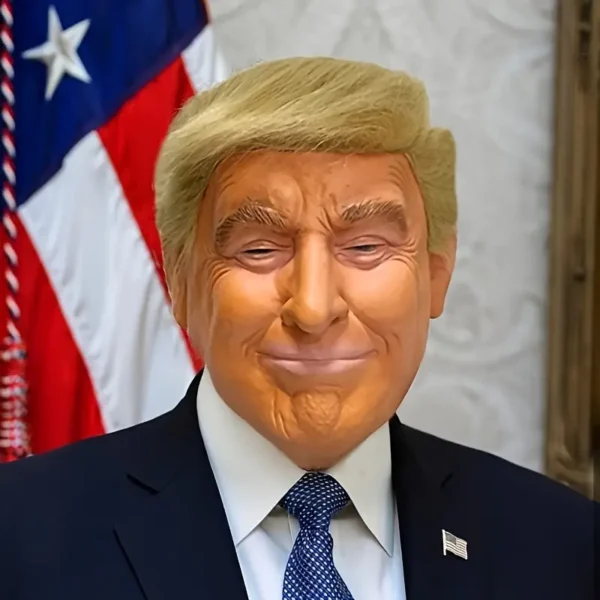 Second image of Realistic Donald Trump Latex Mask For Cosplay, Streetwear, And Halloween Costume, Hand Wash Only