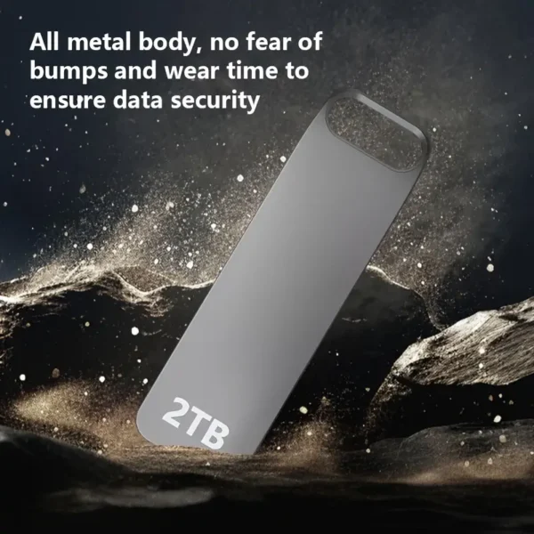 Second image of 2TB High-Speed USB Flash Drive - Rotating Metal Thumb Drive with 360° Key-Hole Design - External Storage for PC, Laptop, Desktop with Fast Data Transfer and Durable Construction