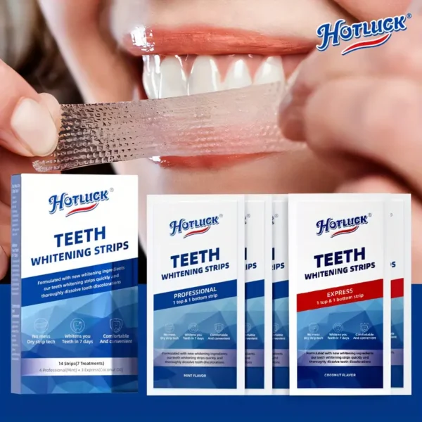 Hotluck Teeth Whitening Strips 7 Treatments - Enamel Safe - Whitening Without The Sensitivity - Dentist Formulated & Certified Non-Toxic.