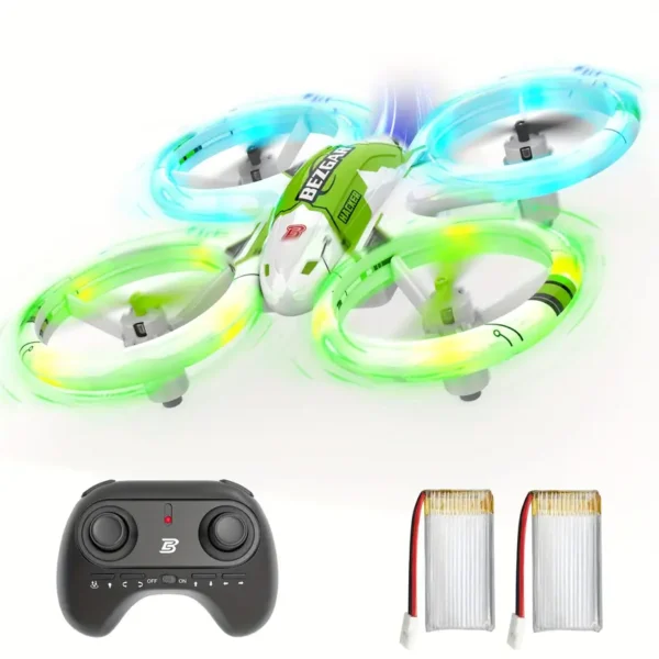 Second image of RC Drones For Kids - RC Drone Indoor, LED Remote Control Mini Drone With 3D Flip And 3 Speed Propeller Full Protect Small Drone Quadcopter For Beginners, Easy To Fly Gifts For Kids