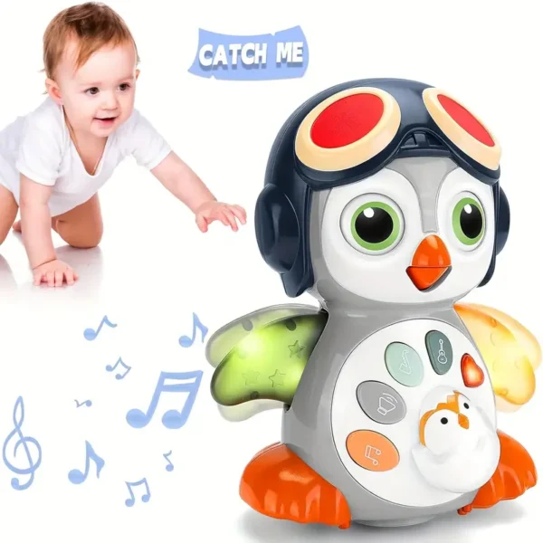 Interactive Penguin Youngsters Toy with Music & Lights - Tummy Time Crawling Learning Toy, Perfect for Youngsters Development, Ideal Halloween/Christmas Gift