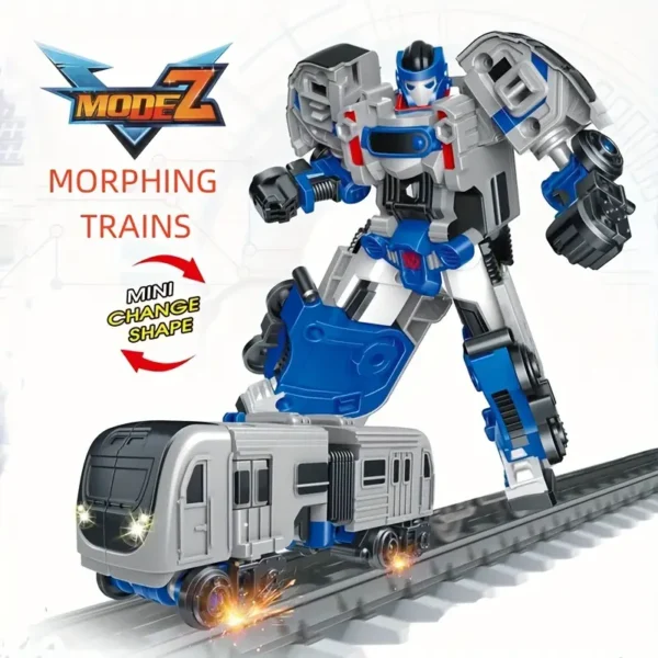 2-in-1 Transforming Robot Train Metro Athlon - Educational Action Figure with Puzzle Play, Cartoon Themed, ABS Plastic Construction, Creative Playset for Kids, Age 3-6 Years, Develops Problem-Solving Skills, Enhances Imagination and Hand-Eye Coordination