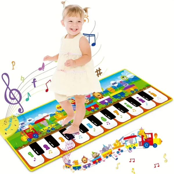 Musical Piano Mat For Kids, Floor Dance Toy With 10 Songs, 8 Animal Sounds, 5 Modes. Children's Keyboard Blanket Music Touch Game Mat, Music Early Education Toy, Halloween Christmas Gift