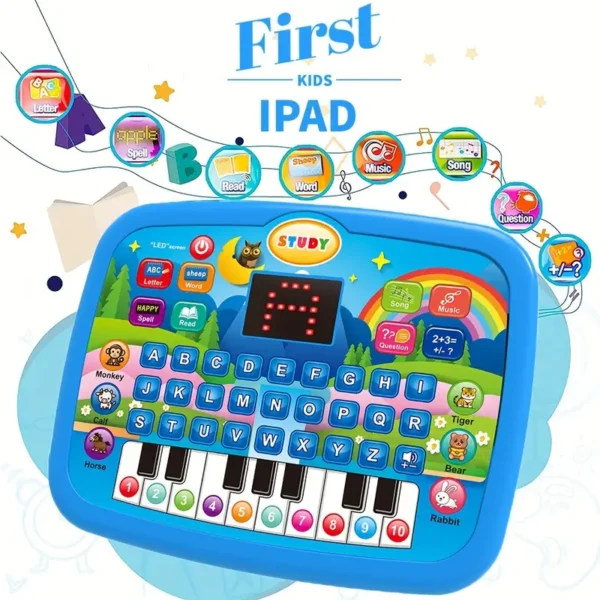 One Piece 'S Multifunctional Tablet Learning Machine, Letters, Numbers, Music Functions, Animals And Piano Keys Educational Toys, Tablet Toys, Help Puzzle And Learn (Batteries Not Included)