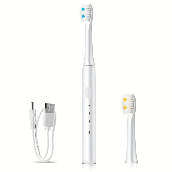 Second image of Electric Toothbrush Usb Rechargeable Toothbrush Dental Cleaning Tools For Adults With Two Brush Head For Home Outdoor Tourism