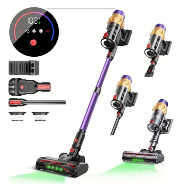 Cordless Vacuum Cleaner, 550W 45KPA 60Mins Cordless Stick Vacuum Cleaner With Touch Screen, Wall Mount Charging, Self-Standing, Handheld Vacuum Cleaners For Home/Pet Hair/Carpets/Hard Floors